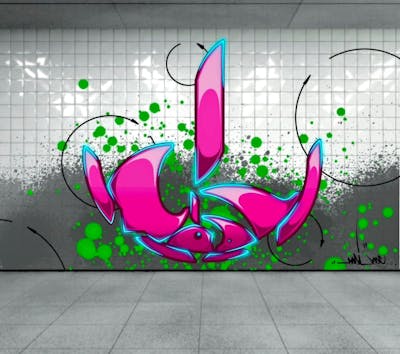 Coralle and Colorful Digital Works by Modi. This Graffiti is located in Gera, Germany and was created in 2023.