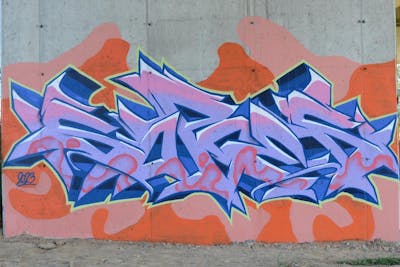 Orange and Violet Stylewriting by sores and AVP. This Graffiti is located in Belgrade, Serbia and was created in 2023.