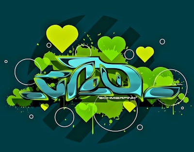 Light Green and Cyan Digital Works by Modi. This Graffiti is located in Germany and was created in 2023.