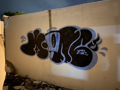 Black and Grey Characters by Mons. This Graffiti is located in Bangkok, Thailand and was created in 2021. This Graffiti can be described as Characters, Street Bombing and Throw Up.