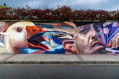 Colorful Characters by Nexgraff. This Graffiti is located in Arteaga, Spain and was created in 2022. This Graffiti can be described as Characters and Wall of Fame.