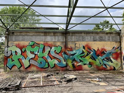 Colorful Stylewriting by REKS and Moe. This Graffiti is located in Bologna, Italy and was created in 2023. This Graffiti can be described as Stylewriting and Abandoned.
