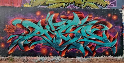 Cyan and Red Stylewriting by Reka524, Köds and 5zwo4. This Graffiti is located in Germany and was created in 2022. This Graffiti can be described as Stylewriting and Wall of Fame.