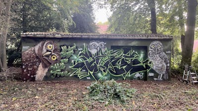 Green and Brown and Grey Stylewriting by SHAKE, AZET and PND. This Graffiti is located in Oldenburg, Germany and was created in 2022. This Graffiti can be described as Stylewriting and Characters.