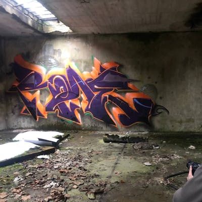 Violet and Orange Abandoned by Roweo and mtl crew. This Graffiti is located in Saalfeld (Saale), Germany and was created in 2019. This Graffiti can be described as Abandoned and Stylewriting.
