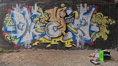 Colorful Stylewriting by Dkeg. This Graffiti is located in Leeds, United Kingdom and was created in 2020. This Graffiti can be described as Stylewriting and Characters.