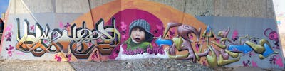Colorful Stylewriting by sik, fil and urbansoldierz crew. This Graffiti is located in Lleida, Spain and was created in 2010. This Graffiti can be described as Stylewriting, Characters and Wall of Fame.