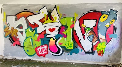 Colorful Stylewriting by Aion. This Graffiti is located in Vila Nova de Gaia, Portugal and was created in 2022. This Graffiti can be described as Stylewriting, Abandoned and Characters.