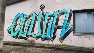 Cyan Stylewriting by 7AM. This Graffiti is located in Novi Sad, Serbia and was created in 2022.