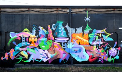 Colorful Stylewriting by ZUAWE. This Graffiti is located in United States and was created in 2023. This Graffiti can be described as Stylewriting and Characters.