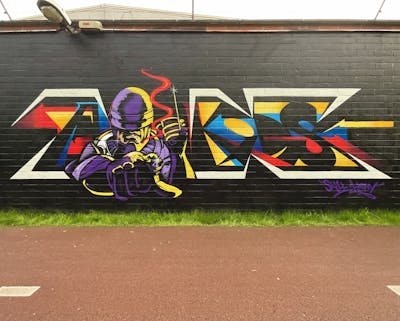 Colorful Stylewriting by Heny and Skill. This Graffiti is located in Belgium and was created in 2022. This Graffiti can be described as Stylewriting, Characters, Wall of Fame and Futuristic.