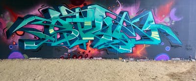 Cyan and Colorful Stylewriting by split. This Graffiti is located in Germany and was created in 2021.