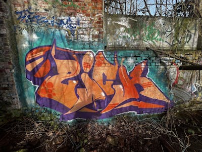 Violet and Orange and Cyan Stylewriting by ZICK. This Graffiti is located in Oldenburg, Germany and was created in 2023. This Graffiti can be described as Stylewriting and Abandoned.