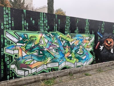 Colorful Stylewriting by KD, Slog175 and DOS. This Graffiti is located in Venice, Italy and was created in 2022.
