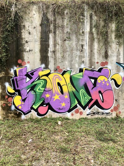 Colorful Stylewriting by Kiong. This Graffiti is located in Indonesia and was created in 2023. This Graffiti can be described as Stylewriting and Abandoned.