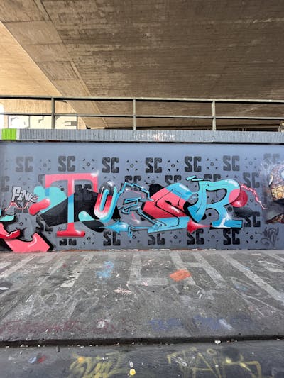 Light Blue and Red Stylewriting by ToeserOne. This Graffiti is located in Hamburg, Germany and was created in 2022. This Graffiti can be described as Stylewriting and Wall of Fame.