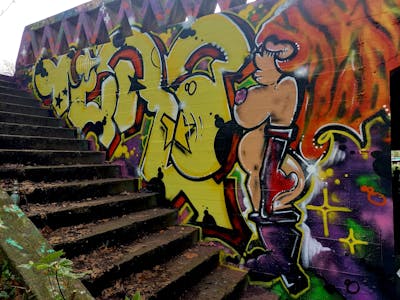 Yellow and Colorful Stylewriting by Onrush73. This Graffiti is located in Denbosch, Netherlands and was created in 2024. This Graffiti can be described as Stylewriting and Characters.