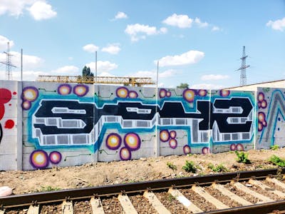 Colorful and Black Stylewriting by 5042. This Graffiti is located in Odessa, Ukraine and was created in 2021.
