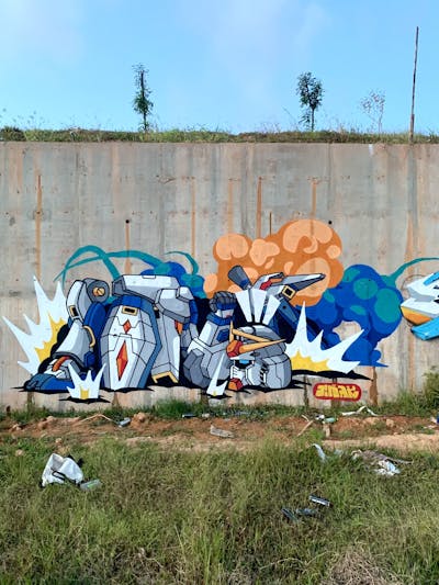 Colorful Stylewriting by JINAK. This Graffiti is located in Batam, Indonesia and was created in 2024. This Graffiti can be described as Stylewriting, Characters and Streetart.