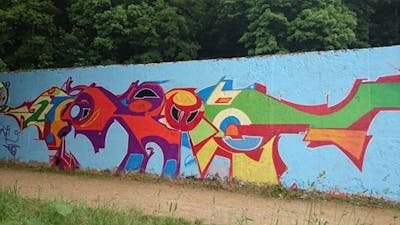 Colorful Stylewriting by ZIRCE. This Graffiti is located in Zwickau, Germany and was created in 2022. This Graffiti can be described as Stylewriting and Wall of Fame.