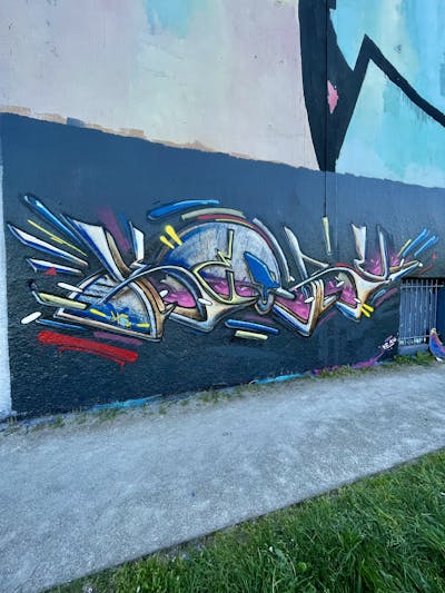 Colorful Stylewriting by Truk. This Graffiti is located in France and was created in 2022. This Graffiti can be described as Stylewriting and Wall of Fame.