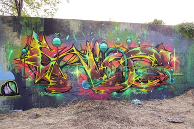 Colorful Stylewriting by Wios. This Graffiti is located in madrid, Spain and was created in 2023.