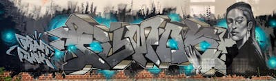Black and Grey and Cyan Stylewriting by Fumok and Sirom. This Graffiti is located in Rosswein, Germany and was created in 2023. This Graffiti can be described as Stylewriting and Characters.