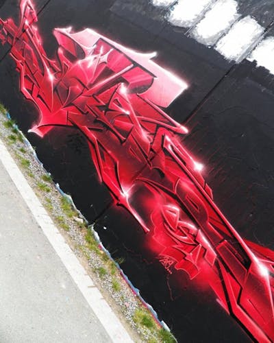 Red Stylewriting by Köter. This Graffiti is located in Leipzig, Germany and was created in 2019. This Graffiti can be described as Stylewriting and Wall of Fame.