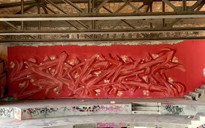 Red Stylewriting by Prime. This Graffiti is located in Halle/Saale, Germany and was created in 2022. This Graffiti can be described as Stylewriting and Abandoned.