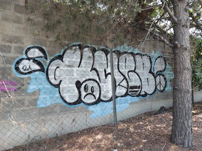 Chrome and Black Stylewriting by KNEB. This Graffiti is located in Cyprus and was created in 2021. This Graffiti can be described as Stylewriting, Street Bombing and Throw Up.