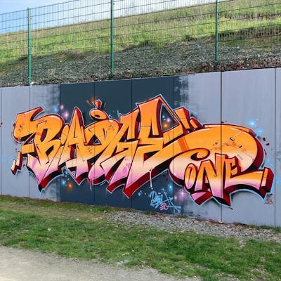 Orange and Grey Stylewriting by BIATSCH ONE. This Graffiti is located in cologne, Germany and was created in 2023.