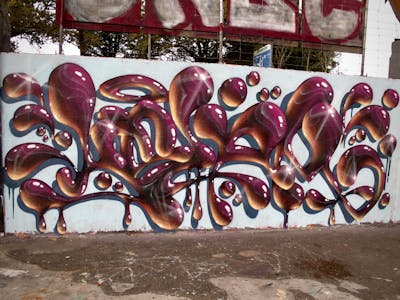 Brown Stylewriting by Kezam. This Graffiti is located in Auckland, New Zealand and was created in 2022. This Graffiti can be described as Stylewriting and 3D.