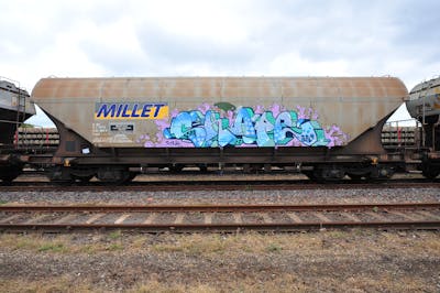 Cyan and Coralle and Light Blue Stylewriting by S.KAPE289 and Skape289. This Graffiti is located in Germany and was created in 2018. This Graffiti can be described as Stylewriting, Trains and Freights.
