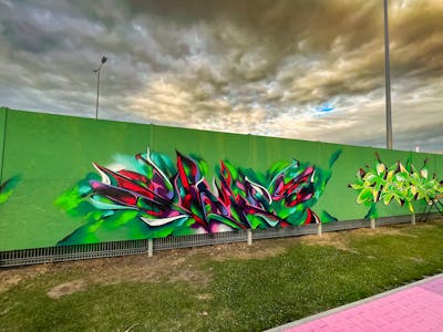 Light Green and Colorful Stylewriting by Heny and SNUZ. This Graffiti is located in lublin, Poland and was created in 2023. This Graffiti can be described as Stylewriting and Atmosphere.