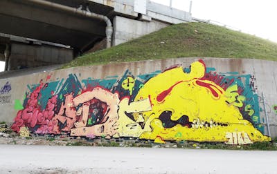 Colorful Stylewriting by Hades. This Graffiti is located in Sarajevo, Bosnia and Herzegovina and was created in 2016. This Graffiti can be described as Stylewriting and Characters.