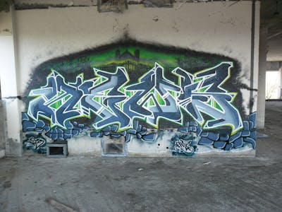 Blue and Grey Stylewriting by News. This Graffiti is located in Tilburg, Netherlands and was created in 2013. This Graffiti can be described as Stylewriting and Abandoned.