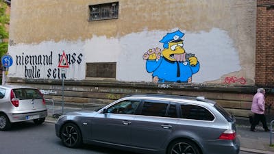 Colorful Characters by unknown. This Graffiti is located in Frankfurt am Main, Germany and was created in 2016. This Graffiti can be described as Characters.