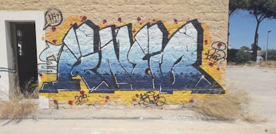 Colorful Stylewriting by KNEB. This Graffiti is located in Cyprus and was created in 2019. This Graffiti can be described as Stylewriting and Street Bombing.