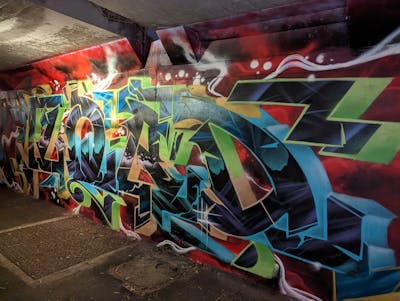 Colorful Stylewriting by LORD. This Graffiti is located in Caen, France and was created in 2023.