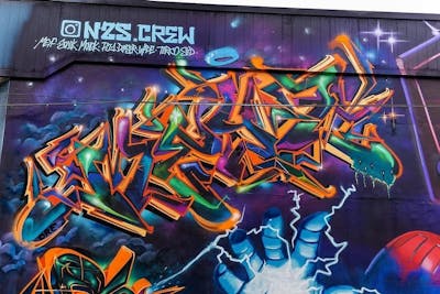 Colorful Stylewriting by N2S and meyf. This Graffiti is located in Lima, Peru and was created in 2021. This Graffiti can be described as Stylewriting, Characters, Murals and Special.