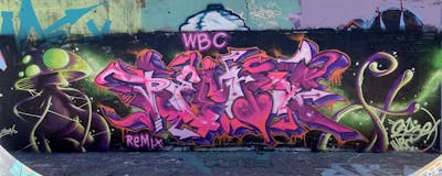 Colorful and Coralle Stylewriting by Remix and Capie. This Graffiti is located in Lyon, French Southern Territories and was created in 2022. This Graffiti can be described as Stylewriting and Characters.