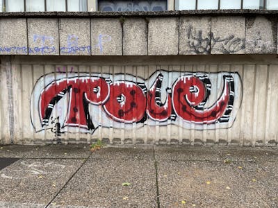 Red Stylewriting by Pole. This Graffiti is located in Germany and was created in 2024. This Graffiti can be described as Stylewriting and Street Bombing.