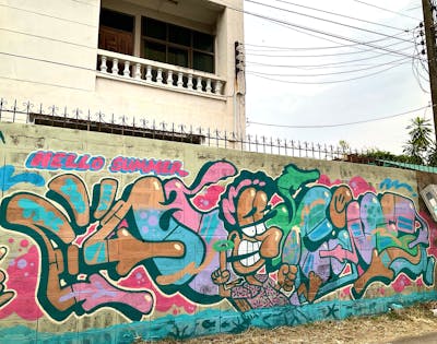 Colorful Stylewriting by Hootive. This Graffiti is located in Thailand and was created in 2024. This Graffiti can be described as Stylewriting, Characters and Streetart.