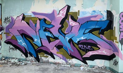 Coralle and Light Blue Stylewriting by Nevs. This Graffiti is located in Philippines and was created in 2024. This Graffiti can be described as Stylewriting and Abandoned.