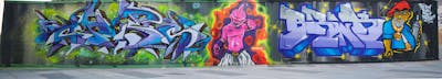 Colorful Stylewriting by smo__crew, Chips, TUIS and Bronk. This Graffiti is located in London, United Kingdom and was created in 2017. This Graffiti can be described as Stylewriting, Characters and Wall of Fame.