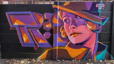 Orange and Violet and Coralle Stylewriting by Tris. This Graffiti is located in Paris, France and was created in 2022. This Graffiti can be described as Stylewriting, Characters and Wall of Fame.