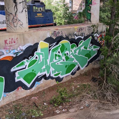 Light Green and Black and White Stylewriting by OVERT and LORDS CREW. This Graffiti is located in United States and was created in 2023. This Graffiti can be described as Stylewriting, Abandoned and Line Bombing.