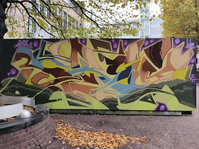 Colorful Stylewriting by Srek. This Graffiti is located in The Hague, Netherlands and was created in 2021.