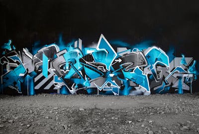 Light Blue and Grey Stylewriting by Moseg and omseg. This Graffiti is located in Freiburg, Germany and was created in 2022.