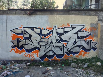 Chrome and Orange and Blue Stylewriting by Ray. This Graffiti is located in Philippines and was created in 2023. This Graffiti can be described as Stylewriting and Abandoned.